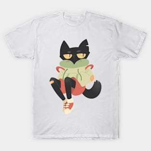 Black cat boy T-Shirt